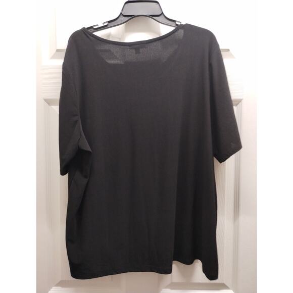 89th & Madison NWT Women's Plus Size 2X Black Grommet Neck Slit Sleeve Blouse - Picture 2 of 9